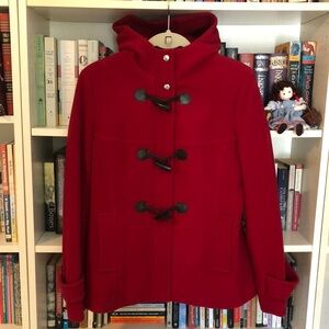Red wool pea coat, size small. Croft & Barrow brand. 80% wool.